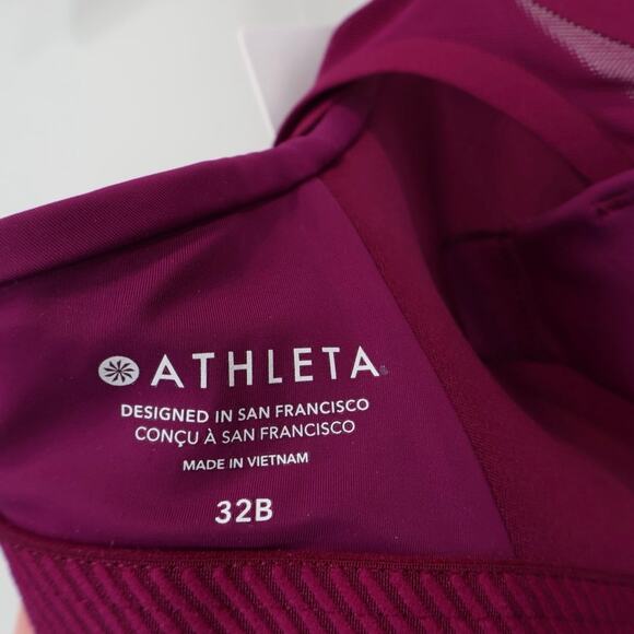 NWT Athleta Advance Zip Front High Impact Sport Bra In Fuschia Pink Size 32B - Picture 8 of 10